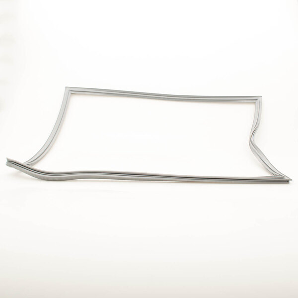 A grey rubber gasket in a white rectangular plastic frame.