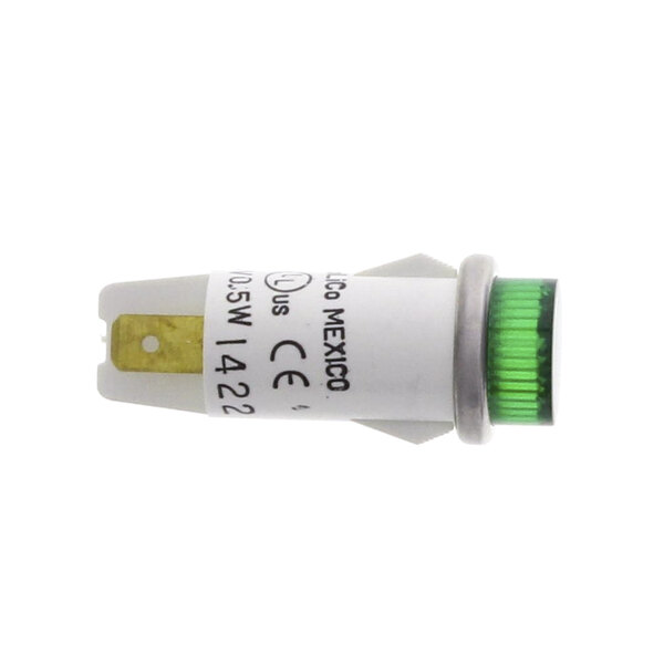 A close-up of a white and green Vulcan Pilot Light.