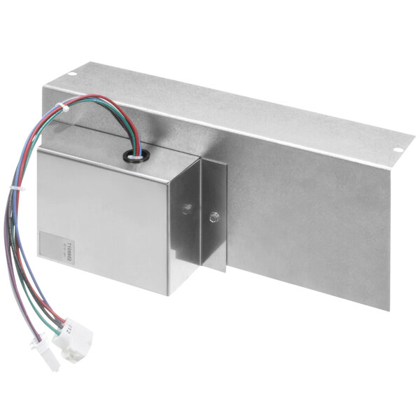 A close-up of a Cleveland metal box with wires attached.