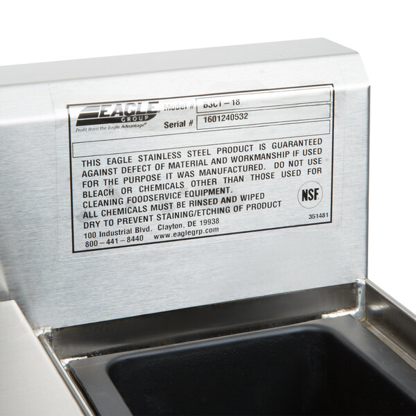 a label on a machine