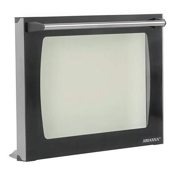 A black rectangular object with a white screen.