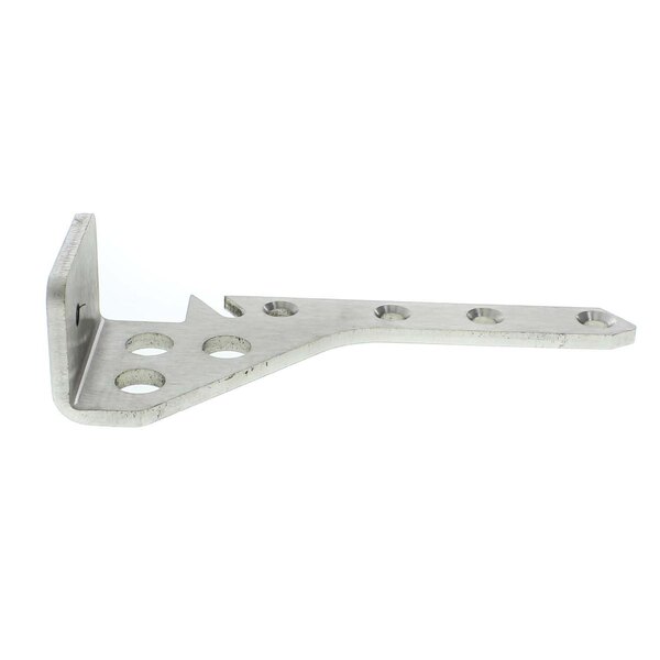 A Middleby Marshall metal bracket with two holes on it.