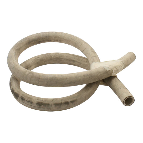 A pair of beige rubber tubes with a hole in one end.