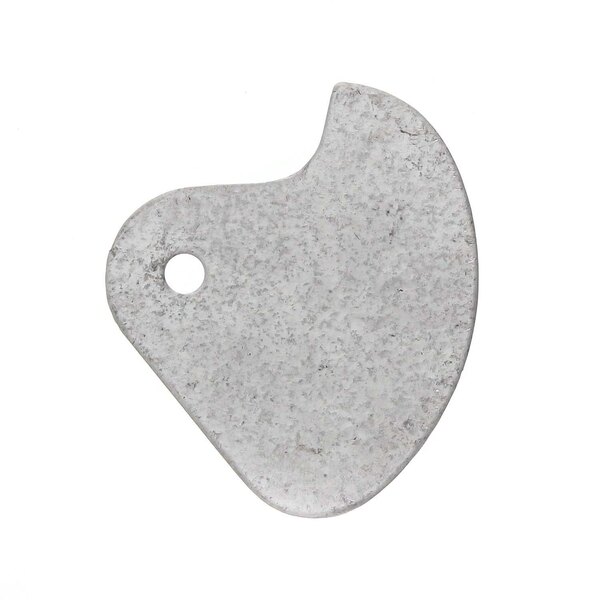 A metal plate with a hole in it.