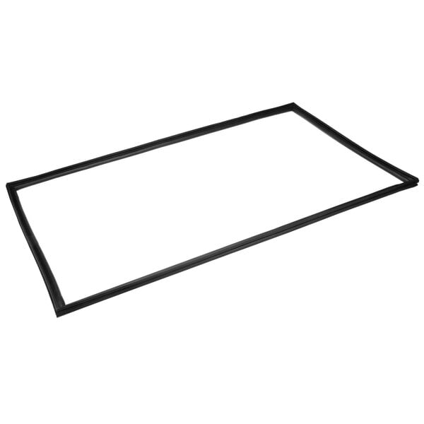 a black rectangular frame with a white background