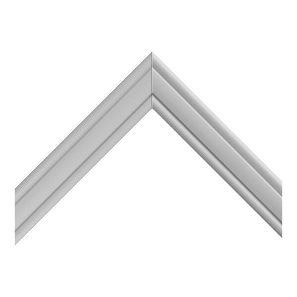 A white, angled piece of molding or trim with a smooth, slightly rounded profile, shown against a plain background.