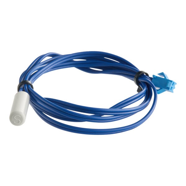 A blue Turbo Air Refrigeration K3F5102001 sensor with a white cylindrical end and a blue connector.