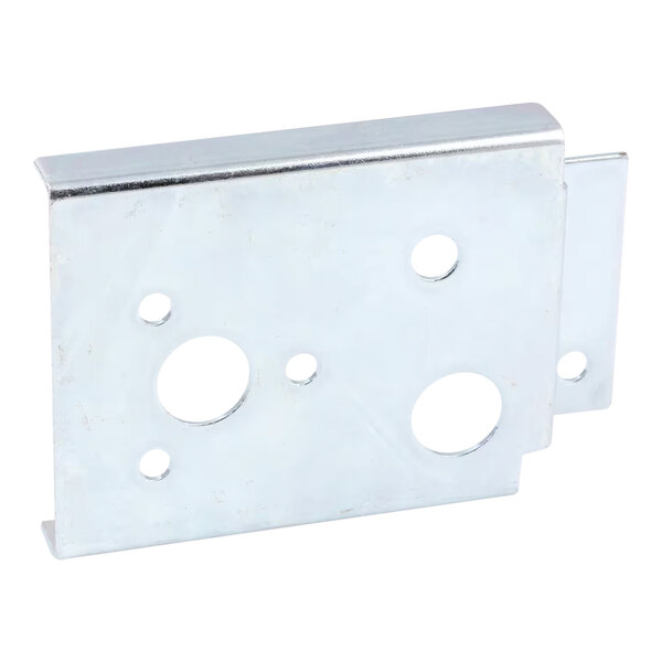 A metal plate with holes on the side.