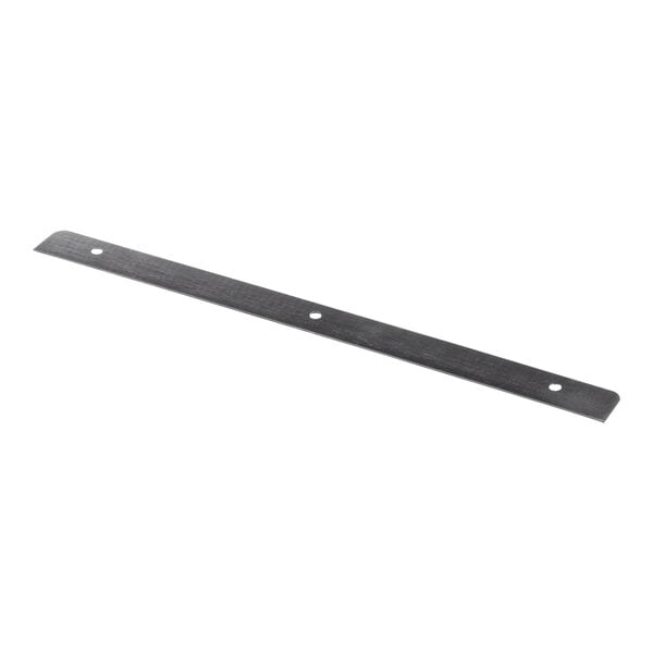 A black metal bar with two holes on it.