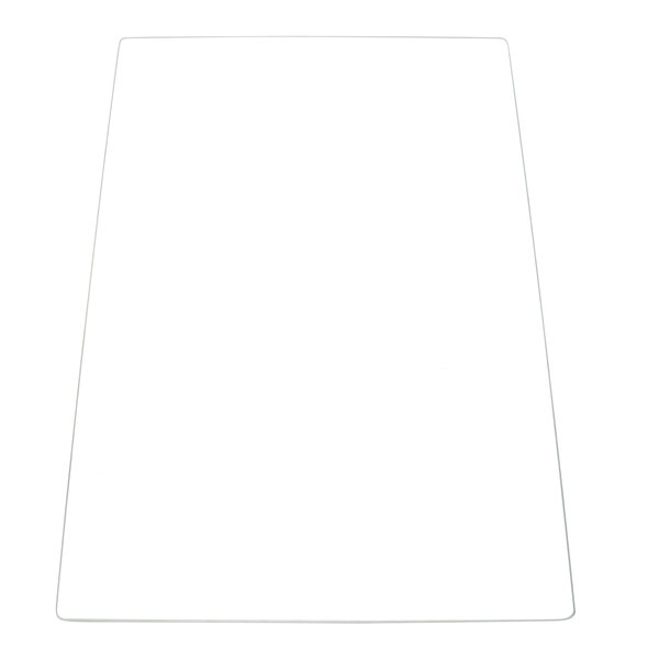 A white rectangular glass with a black border.