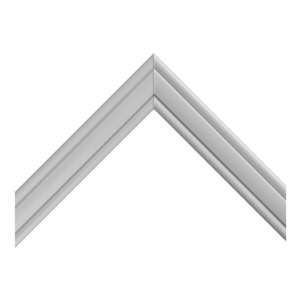 A white, angled piece of molding or trim with a smooth, slightly rounded profile, shown against a plain background.