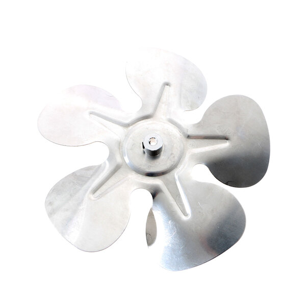 A metal Duke fan blade with four blades.
