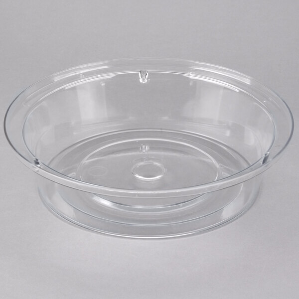 A clear plastic bowl with a clear lid.