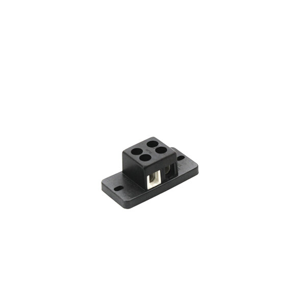 A black rectangular Bunn Terminal Block with two holes.
