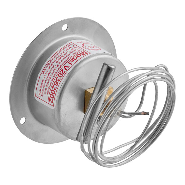 A round Kason TM-00 thermometer with a 2-inch face and a coiled metal sensing probe.