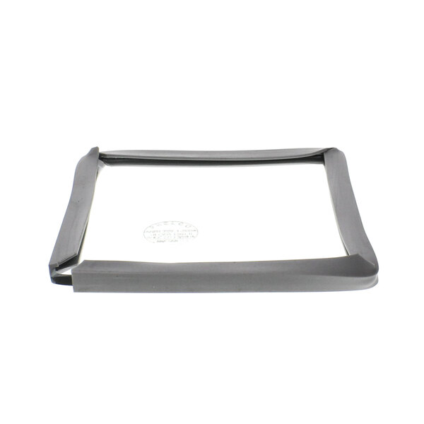 A Doyon Baking Equipment glass bulb protector with a black rubber band.