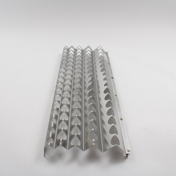 A metal rack with holes.