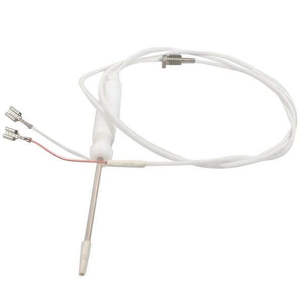 A white wire with red and white connectors.