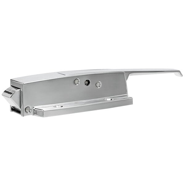 A silver Component Hardware door latch with a handle.