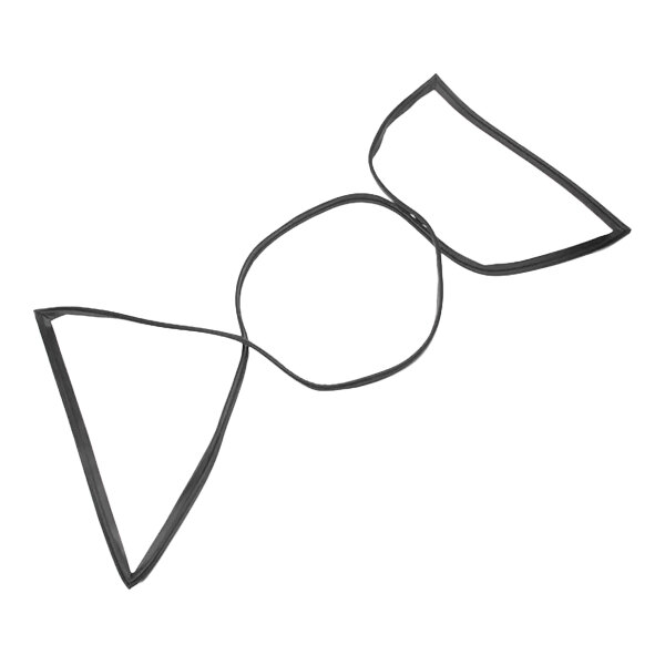 A black rubber gasket with a white background.