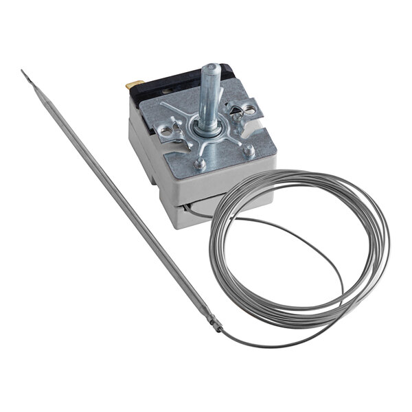 A close-up of a Hatco T-Stat thermostat with a wire attached.