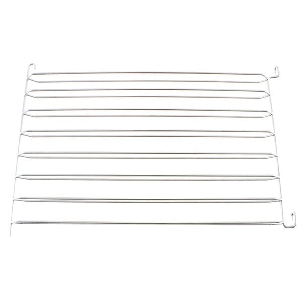 A white metal center rack support with thin metal strips.