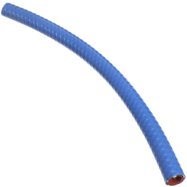 A blue flexible tube with a red core and orange handle.