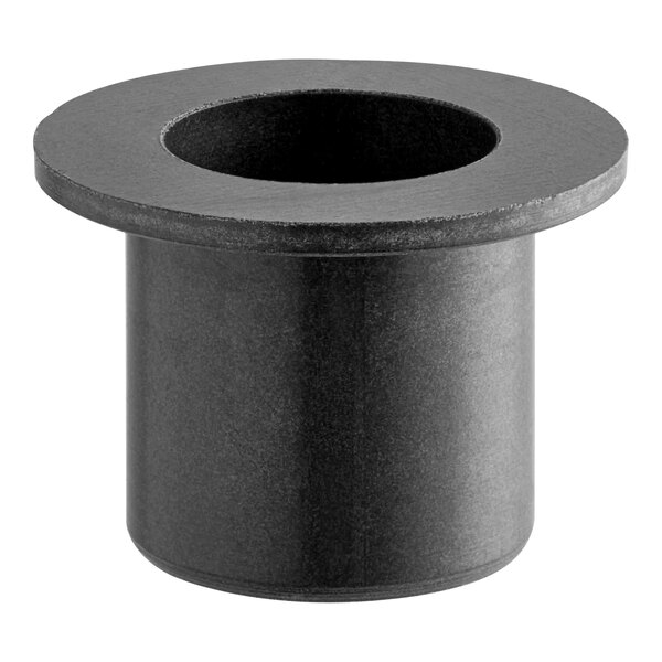 A black plastic cylinder with a hole in it.