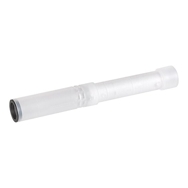 A white plastic Hobart scale stick with a black end.