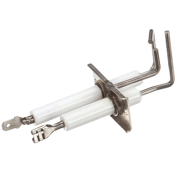 A white and silver Hobart electrode cylinder.