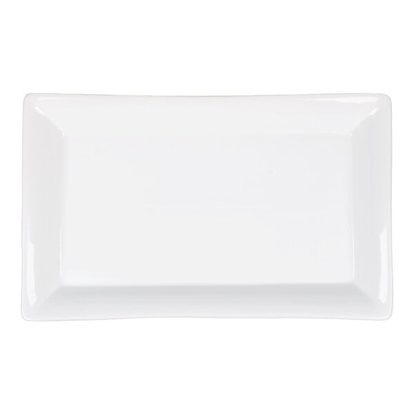 American Metalcraft Prestige 21" x 13" White Rectangular Stoneware Platter