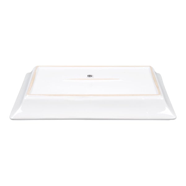 American Metalcraft Prestige 21" x 13" White Rectangular Stoneware Platter