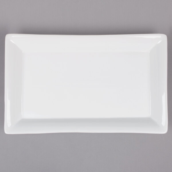 An American Metalcraft white rectangular stoneware platter.