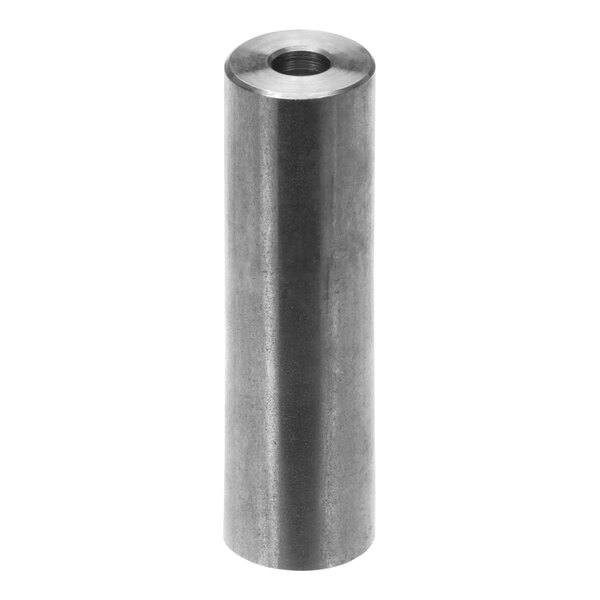 A stainless steel Crown Steam metal cylinder with a hole in the end.