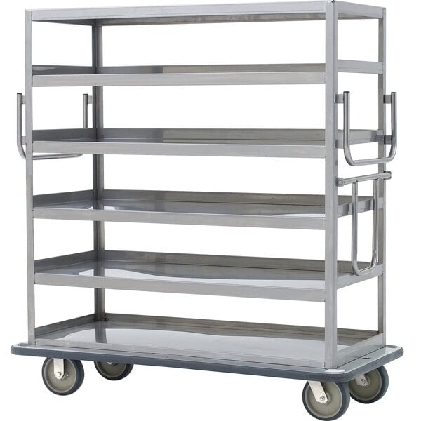 CART QUEEN MARY (6) LEDGED  SHELVES W/ HANDLES WELDED 16G