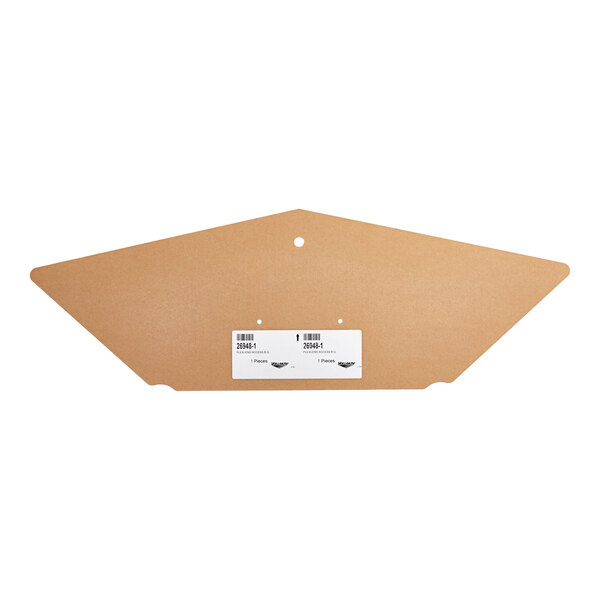 The cardboard end panel for a Vollrath countertop/drop-in food warmer with a white label.