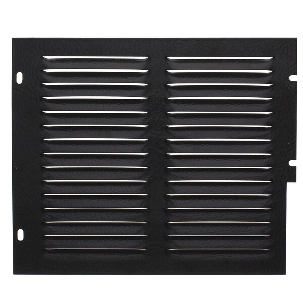 A black vent grille with a grid pattern on a black background.
