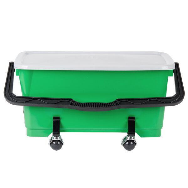 A green and black Unger ProBucket with wheels.