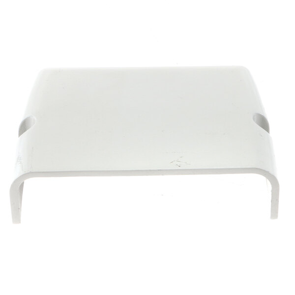 A white plastic Doyon Baking Equipment motor cover with two holes.