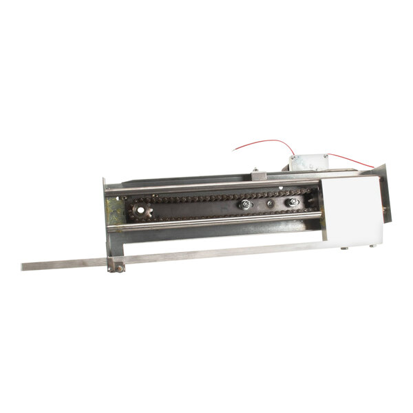 A Giles lift assembly for a fryer with a long metal bar.