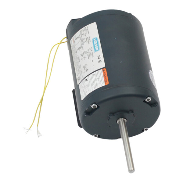 A black Lang electric fan motor with a white label and yellow wires on the side.
