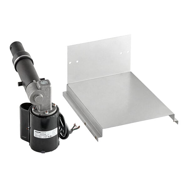 A Baxter actuator with black cylinders on a counter.