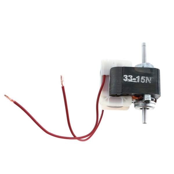 A Henny Penny blower motor with red wires.