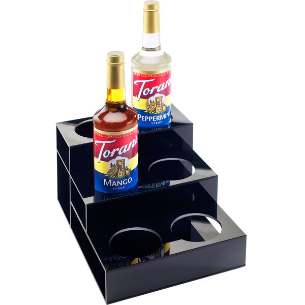 cal-mil-677-black-acrylic-3-tier-bottle-organizer-9-1-2-x-12-3-4-x