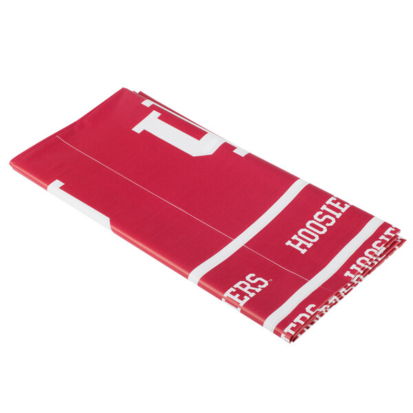 a red and white football jersey