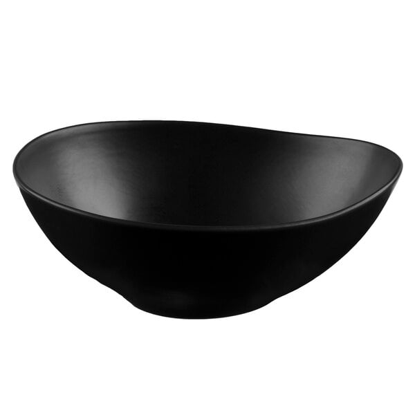 A black Libbey Driftstone bowl with a white background.