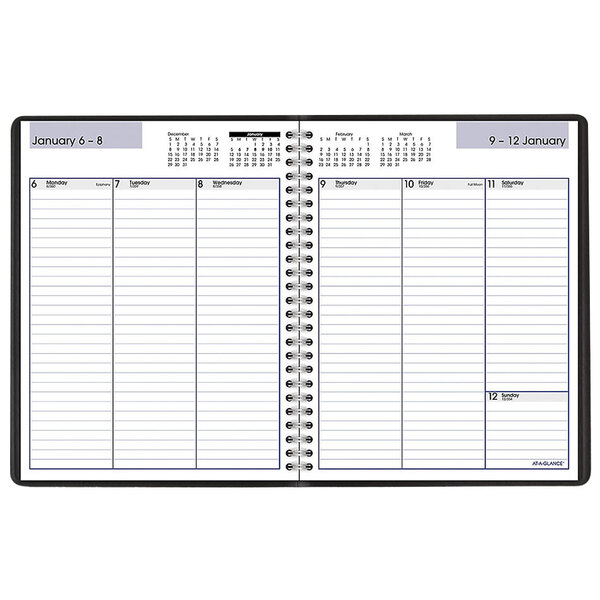 At-A-Glance Weekly Planner 6 7/8 x 8 3/4 Black 2019 G59000 
