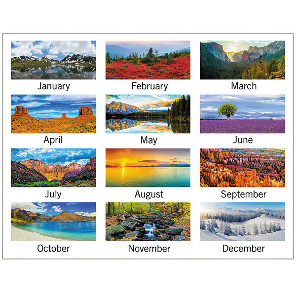An At-A-Glance wall calendar with different landscape pictures for each month.