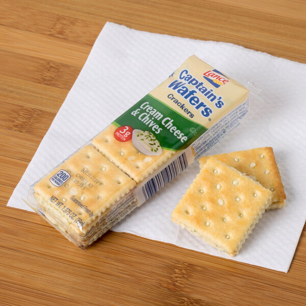 A package of Lance Sandwich Crackers on a napkin.