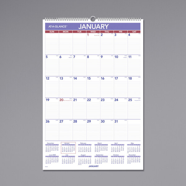 At A Glance PM428 20 X 30 Monthly January 2020 December 2020 